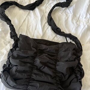 Free People Black Ruched Shoulder Bag